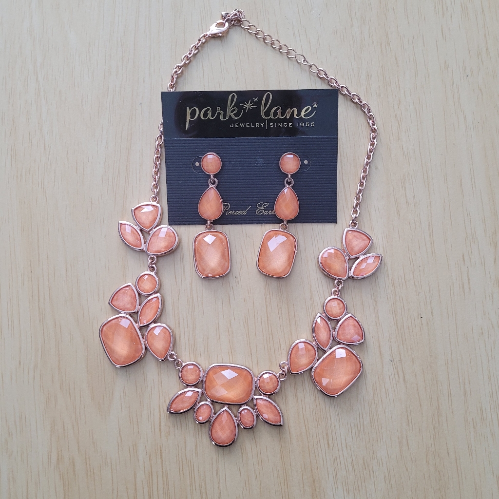 Park Lane Tangerine Necklace And Earrings